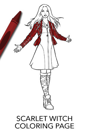 Avengers Scarlet Witch Coloring Page | Disney Movies