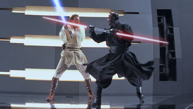 Obi Wan Kenobi and Qui Gon Jinn Vs Darth Maul