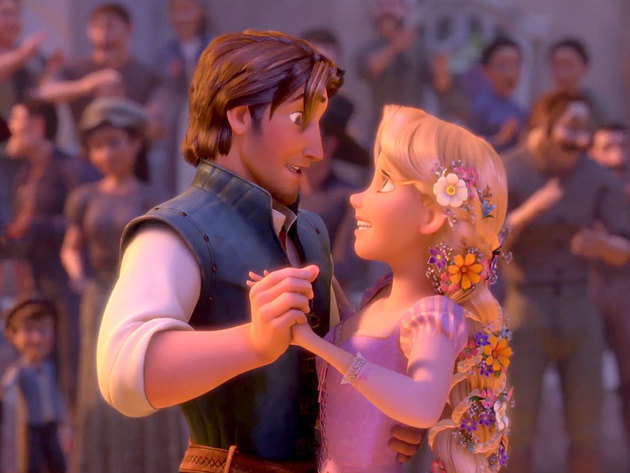 Rapunzel and Flynn Rider finally make it to town and take the square by storm (through dance).
